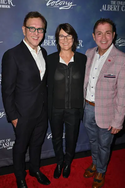 Stock image Burbank, CA USA - September 7, 2024: Robert Ulrich, Christine Russell, Jay Paul Deratany attends the opening night of The Civility of Albert Cashier at the Colony Theater.