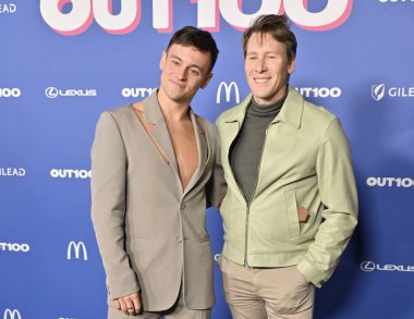 Hollywood, CA USA - 11 Aralık 2024: Tom Daley, Dustin Lance Black 2024 Out 100 kutlamasına katıldı.