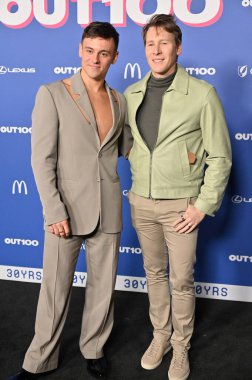 Hollywood, CA USA - 11 Aralık 2024: Tom Daley, Dustin Lance Black 2024 Out 100 kutlamasına katıldı.