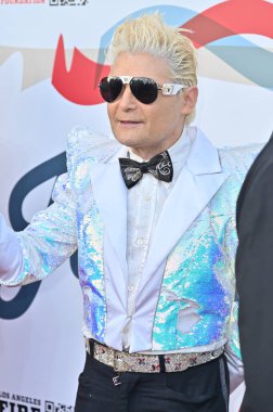 Hollywood CA USA - 2 Şubat 2025: Patrick Lawler, Janie GRAMMY Ödülleri İzleme Partisi için Steven Tyler 'ın 6.