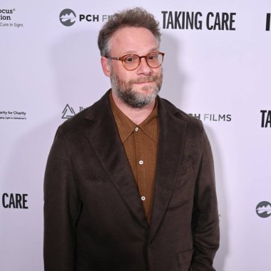 Los Angeles, CA USA - 16 Nisan 2025: Seth Rogen Take Care filminin prömiyerine katıldı