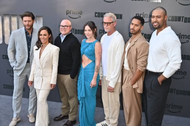 Los Angeles, CA USA - 18 Haziran 2025: Jessica Camacho, Eric Dane, Jensen Ackles, Violett Beane, Derek Haas, Elliot Knight, Uli Latukefu