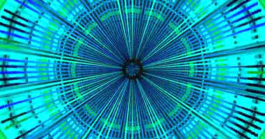 Canlı yeşil ve mavi renkler içeren büyüleyici bir tünel video ekran koruyucu. Tasarım, karmaşık kalıplarla bir derinlik hissi yaratıyor. Herhangi bir ayara ortam eklemek için ideal.