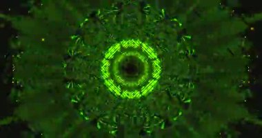 Bu kusursuz tünel videosu büyüleyici bir görsel deneyim sunuyor. Karmaşık desenler ve canlı yeşil renkler içeriyor, dijital ekranlar için mükemmel bir ekran koruyucu sağlıyor.