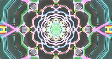 Bu görsel ekran, renkli desenler ve canlı tasarımlarla dolu kusursuz bir döngü tünelini gösteriyor. Animasyon, izleyicileri başka bir boyuta taşıyacak büyüleyici bir etki yaratıyor..
