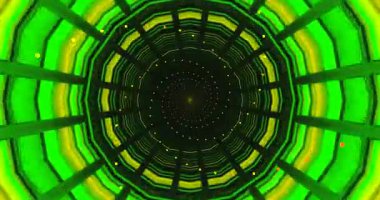 Kusursuz döngü videosu parlayan yeşil desenli canlı bir tünel gösteriyor. Hipnotik tasarım ekran koruyucu kullanımı ya da ortam görselleri için mükemmel, sürükleyici bir deneyim yaratır..