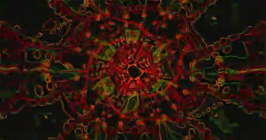 Bu pürüzsüz tünel videosu dinamik desenler ve parlak renkler içeriyor. Bu da görsel bir deneyim yaratıyor..