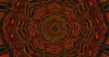 Kusursuz bir video döngüsü, sürekli dönen ve akan karmaşık desenler ve canlı renklerle dolu bir tünel gösterir..