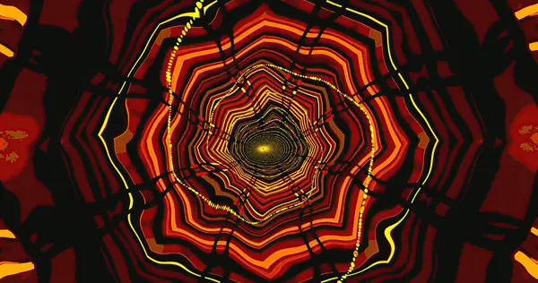 Parlak renklerden oluşan girdaplı bir tünel büyüleyici bir şablon yaratır. Kırmızı, turuncu ve sarı renkler birbirine karışarak büyüleyici bir görsel deneyim oluşturur..