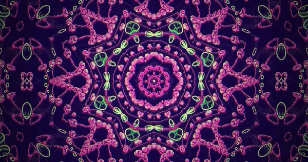 Bu sanat eseri, pembe ve yeşil elementleri birleştirerek çarpıcı bir geometrik tasarım içerir. Karmaşık desenler göz alıcı bir görsel etki yaratıyor..