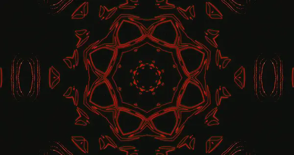 Bu sanat eseri, karmaşık simetrik desenler gösteren büyüleyici kırmızı ve siyah bir geometrik tasarıma sahiptir. Çarpıcı renkler cesur bir görsel deneyim yaratıyor..