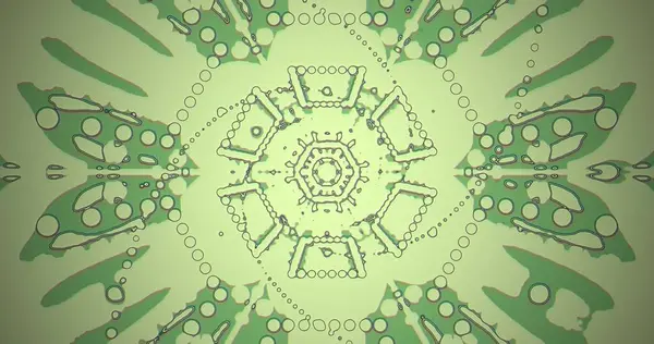 Karmaşık tasarım, yeşil tonlarda organik şekil ve çizgilerden oluşan simetrik bir desen içerir. Bu karışım, çeşitli yaratıcı kullanımlar için uygun görsel olarak etkileşimli ve uyumlu bir kompozisyon yaratır..