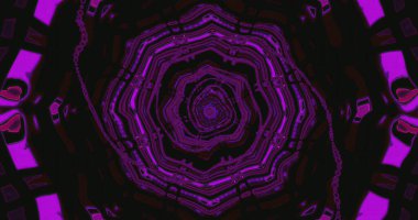 Canlı mor tonlarda çarpıcı bir spiral tasarım büyüleyici bir görsel efekt yaratır, izleyicileri karmaşık desenlerine çeker. Sanat eserleri cesur renkler ve şekiller sergiliyor.