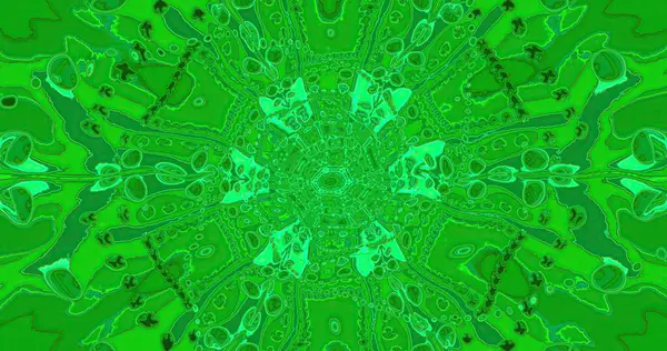 Canlı, soyut bir tasarım, karmaşık girdaplar ve desenlerle yeşilin tonlarına sahiptir. Dinamik bileşim bir hareket ve enerji hissi yaratır ve izleyicinin dikkatini çeker..