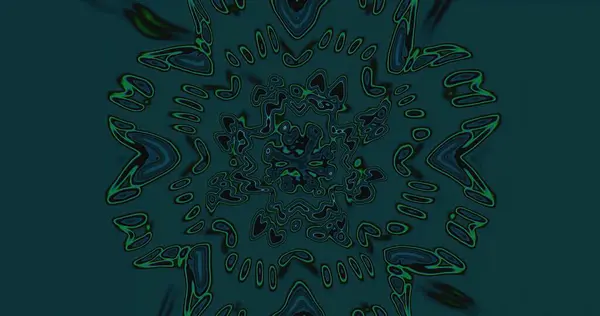 Bu sanat eseri, yeşil ve mavi tonlarında dönen şekillerle karakterize edilmiş canlı ve soyut bir tasarım içeriyor. Görsel olarak büyüleyici bir kompozisyon yaratıyor..