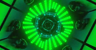 Bu pürüzsüz vj döngüsü geometrik desenler ve canlı renklerle dolu büyüleyici bir tünel içeriyor, ekran koruyucu veya görsel ekran için mükemmel bir dijital deneyim yaratıyor.