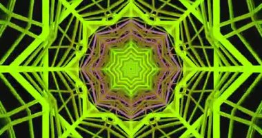 Bu kusursuz döngü videosu kesişen çizgilerle renkli canlı bir tünel görüntüler. Enerjik görseller büyüleyici bir atmosfer yaratıyor, ekran koruyucular ve eğlence için mükemmel..