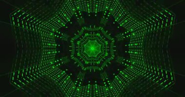 Bu büyüleyici tünel videosu dinamik yeşil desenlerin kusursuz döngüsünü içeriyor. İzleyicileri büyüleyici bir görsel yolculuğa sokuyor, odaklanmayı veya rahatlamayı geliştirmek için mükemmel..