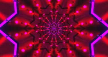 Kusursuz bir döngü dinamik desenlerle dolu canlı bir tünel sunar, göz kamaştırıcı pembe ve mor renkler sergiler. Sanat eserleri, ritmik hareketi ve görsel derinliğiyle izleyicileri büyülüyor..