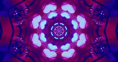 Kaleydoskopik desenler ve renkler içeren canlı bir tünel video döngüsü deneyin. Bu kusursuz animasyon ekran koruyucular veya görsel sanatlar için ideal şekilleri ve ışıkları büyüleyici bir şekilde sunar..