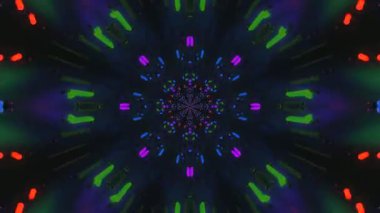 Dinamik tünel görselleri, izleyiciyi hareketli renkler ve desenlerle çevreleyen kusursuz bir döngü içinde yakalar, dijital sanat gösterileri için mükemmel bir etkileşimli atmosfer yaratır..