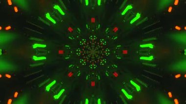 Bir tünel video döngüsü düzgün bir şekilde dönen canlı renkler gösterir. Dönen desenler, büyüleyici ve zaman içinde dikkat çeken görsel bir deneyim yaratıyor..