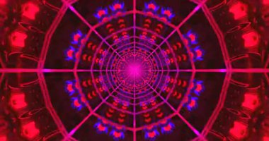 Büyüleyici bir tünel video döngüsü canlı renkler ve karmaşık desenler içerir.