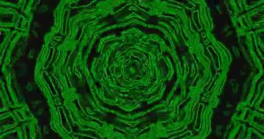 Bu pürüzsüz tünel videosu hipnotik görsel etki yaratan karmaşık yeşil desenler içeriyor. Ekran koruyucular ya da VJ performansları için mükemmel, ilgi çekici ve dinamik görseller sunar.