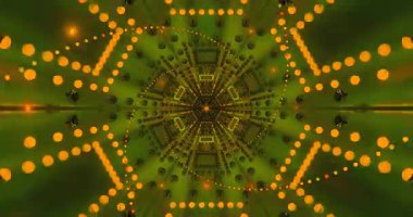 Bu video döngüsünde geometrik şekillerle dolu parlak renkli bir tünel var. Kusursuz hareket, dijital ekran koruyucu için mükemmel bir sakinleştirici atmosfer yaratır..