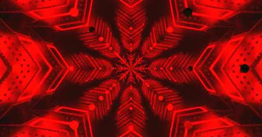 Canlı bir tünel görüntüsü karmaşık desenler ve canlı kırmızı renkler gösterir. Bu kusursuz döngü animasyonu büyüleyici bir ekran koruyucu deneyim yaratıyor, modern dijital sanat için mükemmel..