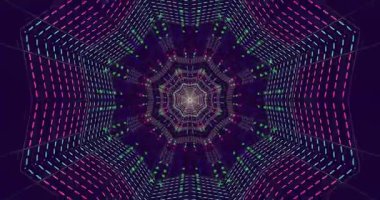 Canlı renklerden ve desenlerden oluşan büyüleyici bir tünel ekran koruyucular veya sanatsal arkaplanlar için mükemmel sonsuz bir döngü oluşturur. Bu dinamik görsel, büyüleyici tasarımıyla izleyicileri kendine çekiyor..