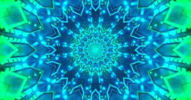 Mavi ve yeşil desenler pürüzsüz akarken ve nabız atarken renkli tünel görselleri büyüleyici bir etki yaratır. Ekran koruyucu kullanım veya video arkaplanı için mükemmeldir..