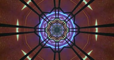 Kusursuz bir döngü ekran canlı neon renkler ve geometrik tasarımlarla dolu bir tünel içerir. Görüntü çekici bir atmosfer yaratıyor, ekran koruyucu ya da arkaplan olarak mükemmel..