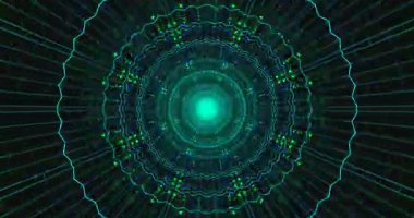 Neon şebeke deseninin kusursuz bir şekilde ışıl ışıl bir merkeze döndüğü engin bir tünel etkisi deneyimleyin. Ekran koruyucuları veya görsel iyileştirmeler için ideal.