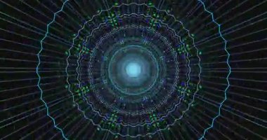 Canlı çizgilerin renkli şekillerde kaydığı dinamik bir tünel deneyin. Bu kusursuz döngü ekran koruyucular veya yaratıcı göstergeler için uygun bir görsel efekt oluşturur.