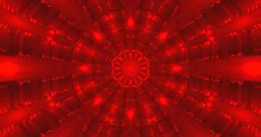 Bu canlı kırmızı tünel video döngüsü, izleyicileri ritmik şablonlar ve parlayan ışıklarla dolu bir görsel yolculuğa çeken kesintisiz, kesintisiz bir tasarım içeriyor..