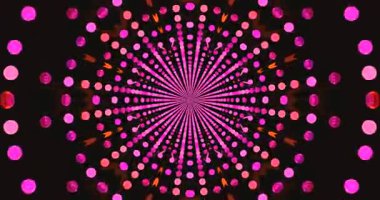 Dinamik bir video döngüsü canlı pembe ve turuncu desenlerle dizayn edilmiş renkli bir tünel içerir. Sürekli şekil değiştirerek ekran koruyucular için mükemmel bir görsel ekran yaratır..