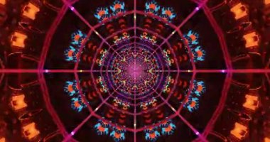 Parlak, renkli tünel video döngüleri soyut tasarım modellerini büyülüyor. Ekran koruyucu veya görsel ekran için mükemmel, canlı renkler ve şekillerle pürüzsüz akar.