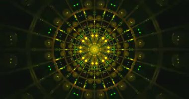 Bu büyüleyici video döngüsü, büyüleyici bir görsel deneyim yaratan parlak sarı daireler ve canlı desenlerden oluşan bir tünel içerir..