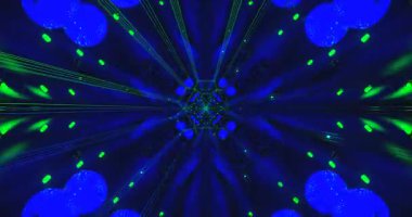 Bu kusursuz video döngüsü dinamik ışıklarla dolu pürüzsüz bir tünel sunuyor. Ekran koruyucuları için uygun görsel bir arkaplan oluşturmak için mükemmel.