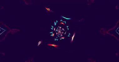 Dinamik tünel video döngüsü, canlı renkler ve karmaşık desenlerle büyüleyici bir görsel deneyim sağlar. Bu kusursuz animasyon, izleyicileri ışık ve hareketin büyüleyici dünyasına çekiyor..