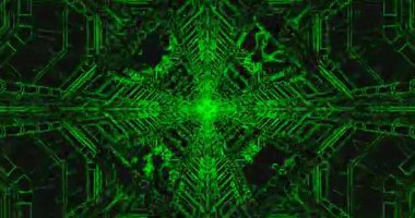 Canlı yeşil desenler içeren büyüleyici bir tünel videosu deneyin. Kusursuz döngü ekran koruyucular veya ortam göstergeleri için mükemmel büyüleyici bir görsel efekt yaratır..