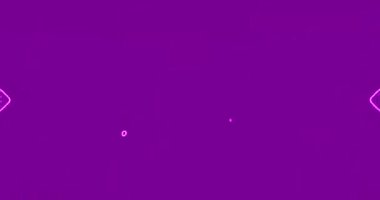 Kusursuz döngü videosu, canlı ve akışkan desenler ile sürükleyici bir deneyim yaratır. Kalın renklerdeki soyut şekiller mor bir arkaplan üzerinde hareket eder ve dönüşür, görsel cazibeyi artırır.