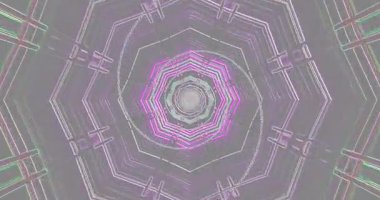 Büyüleyici bir tünel video döngüsü deneyin canlı geometrik desenler ve renkli ışık efektleri. Bu kusursuz animasyon ekran koruyucular için mükemmel bir görsel yolculuk yaratır..