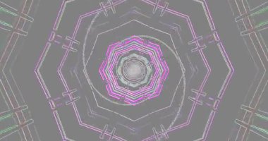 Bu büyüleyici tünel video döngüsü canlı renklerle büyüleyici bir görsel deneyim yaratıyor.