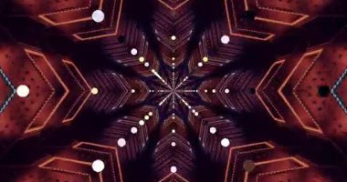 Renkli bir tünel sahnesinde kıvrımlı desenler ve parlak daireler büyüleyici bir görsel deneyim yaratıyor. Bu sonsuz döngü ekran koruyucular ve ekranlar için büyüleyici bir arkaplan sunar.