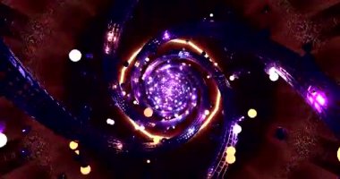 Canlı renkler ve dönen desenlerle dolu büyüleyici bir tünel girin. Bu kusursuz döngü, derinliği ve ışığıyla izleyicileri büyüleyen büyüleyici bir görsel ekran yaratır..