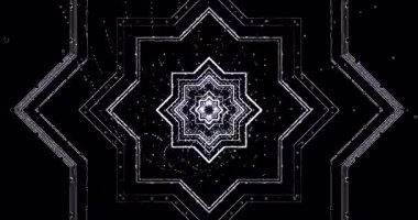 Bu kusursuz video döngüsü, sürekli akan geometrik desenlerle büyüleyici bir tünel efekti sunar. Gece vakti çekici bir atmosfer yaratmak için ideal..