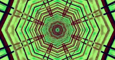 Etkileyici desenli döngülerle dolu canlı bir tünel sahnesi büyüleyici bir görsel deneyim sağlıyor. Renkler dinamik bir şekilde değişiyor, izleyiciler için sürükleyici bir etki yaratıyor..