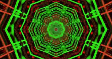 Dinamik bir tünel döngüsü sürekli şekil değiştiren ve sürekli değişen kırmızı ve yeşil desenlere sahiptir. İzleyicileri büyüleyici bir görsel deneyime çeker. Ekran koruyucu kullanımı için mükemmel.